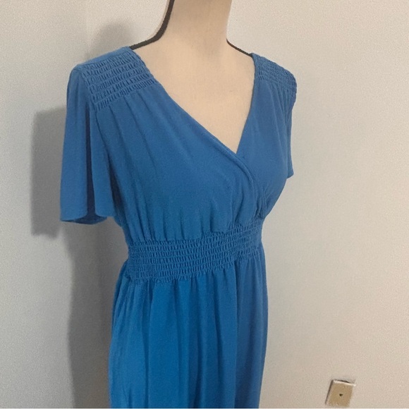 Tiana B. Blue V-Neck Dress - Picture 2 of 9